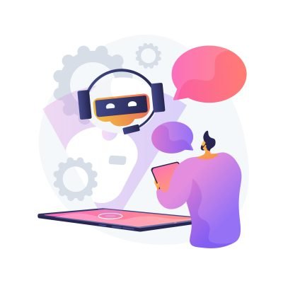 Dialog with chatbot vector concept metaphor Dialog with chatbot. Artificial intelligence reply to question. Tech support, instant messaging, hotline operator. AI assistant. Client bot consultant. Vector isolated concept metaphor illustration.